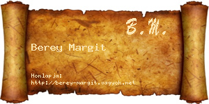 Berey Margit névjegykártya
